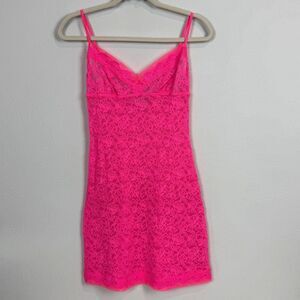 Victoria’s Secret Hot Pink Lace Chemise M